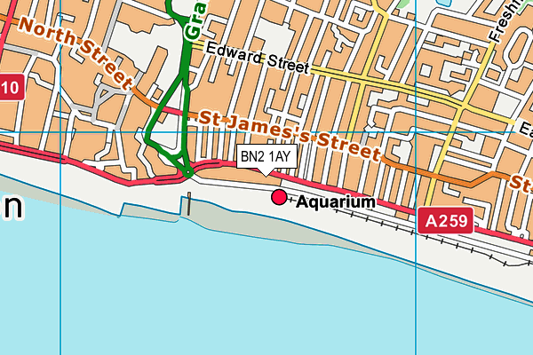 The Gym Group (Brighton Madeira Drive) map (BN2 1AY) - OS VectorMap District (Ordnance Survey)