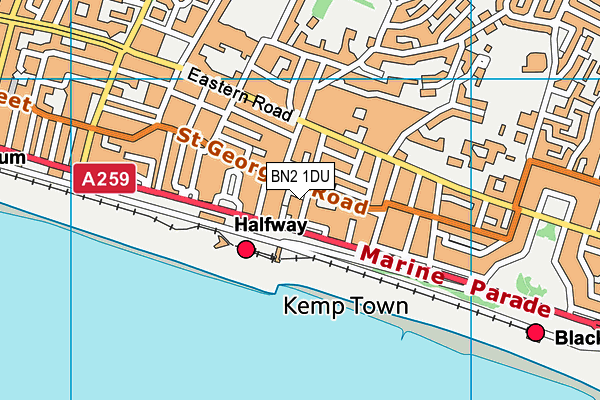 BN2 1DU map - OS VectorMap District (Ordnance Survey)