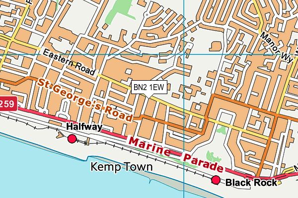 BN2 1EW map - OS VectorMap District (Ordnance Survey)