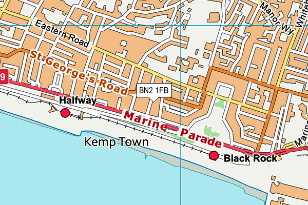 Map of 16 CHESHAM PLACE (BRIGHTON) LIMITED at district scale