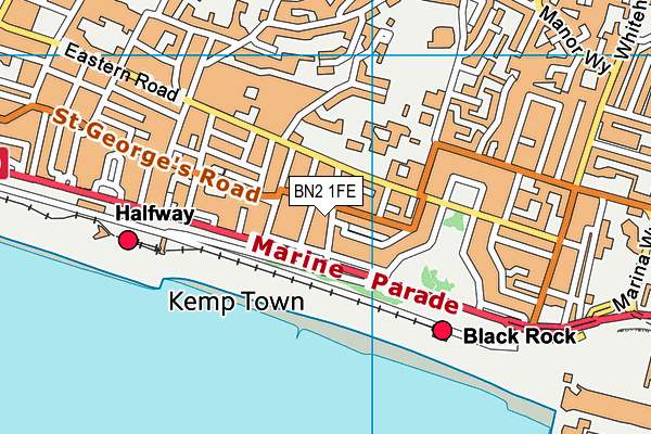 BN2 1FE map - OS VectorMap District (Ordnance Survey)