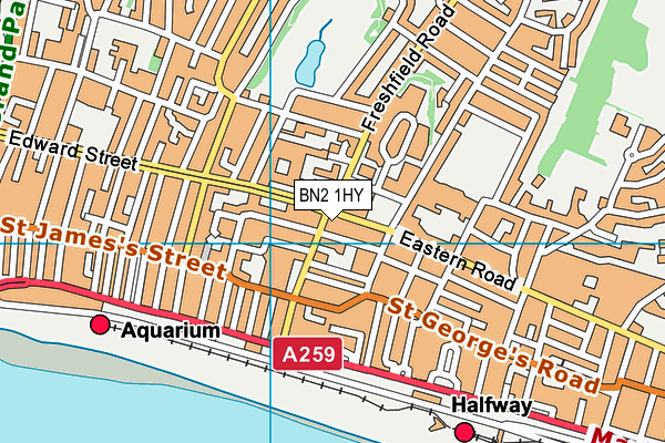 BN2 1HY map - OS VectorMap District (Ordnance Survey)