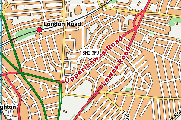 BN2 3FJ map - OS VectorMap District (Ordnance Survey)