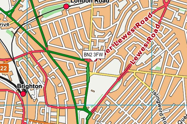 BN2 3FW map - OS VectorMap District (Ordnance Survey)