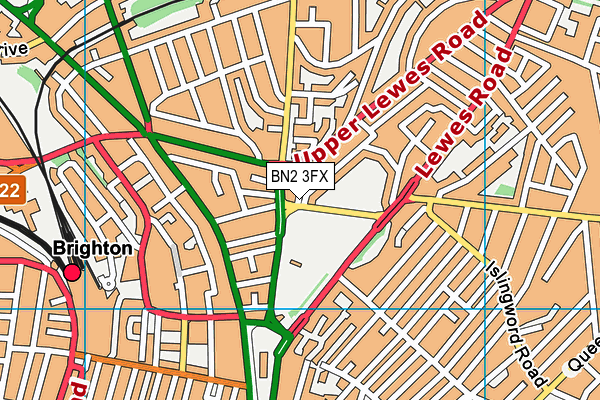 BN2 3FX map - OS VectorMap District (Ordnance Survey)