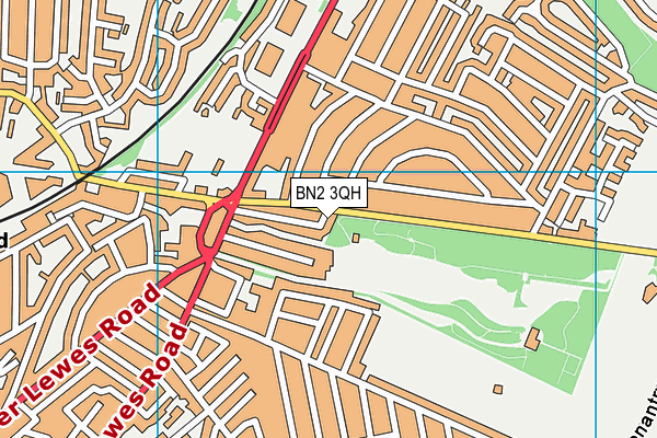 BN2 3QH map - OS VectorMap District (Ordnance Survey)