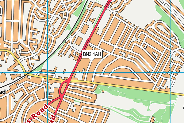 BN2 4AH map - OS VectorMap District (Ordnance Survey)
