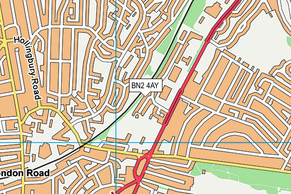 BN2 4AY map - OS VectorMap District (Ordnance Survey)