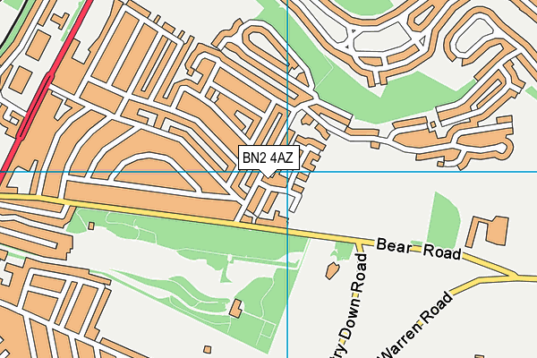BN2 4AZ map - OS VectorMap District (Ordnance Survey)