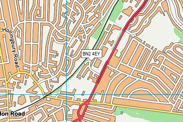 BN2 4EY map - OS VectorMap District (Ordnance Survey)