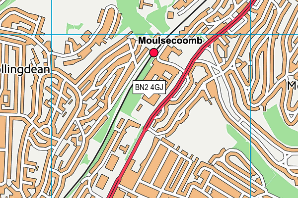 University Of Brighton (Moulsecoomb Campus) map (BN2 4GJ) - OS VectorMap District (Ordnance Survey)
