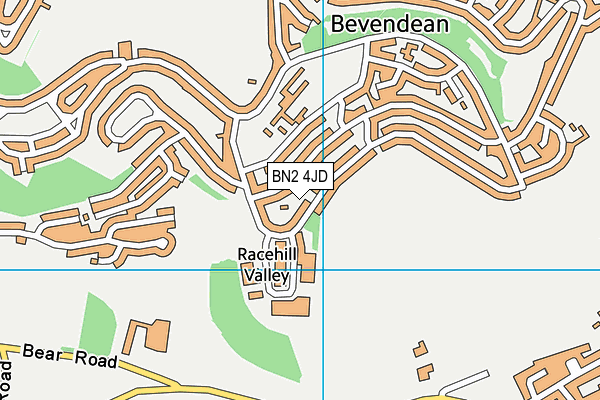 Bevendean Recreation Ground map (BN2 4JD) - OS VectorMap District (Ordnance Survey)