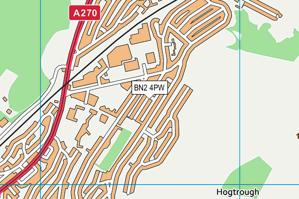 BN2 4PW map - OS VectorMap District (Ordnance Survey)
