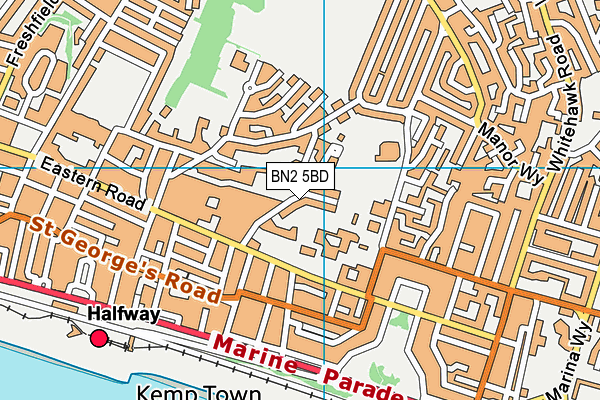 BN2 5BD map - OS VectorMap District (Ordnance Survey)