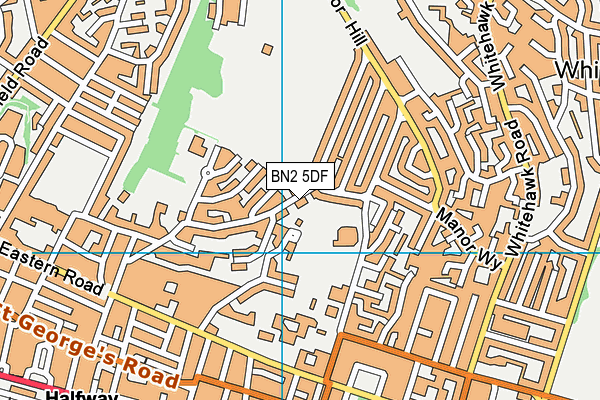 BN2 5DF map - OS VectorMap District (Ordnance Survey)