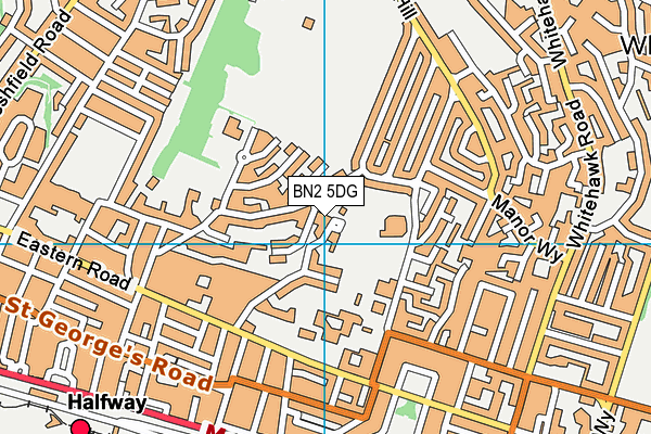 BN2 5DG map - OS VectorMap District (Ordnance Survey)