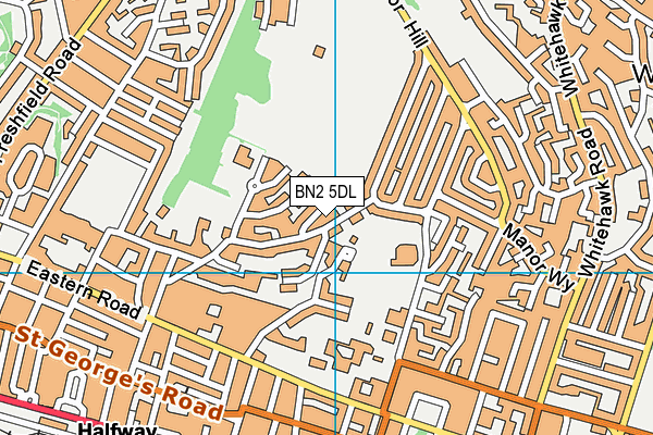 BN2 5DL map - OS VectorMap District (Ordnance Survey)
