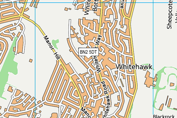 BN2 5DT map - OS VectorMap District (Ordnance Survey)