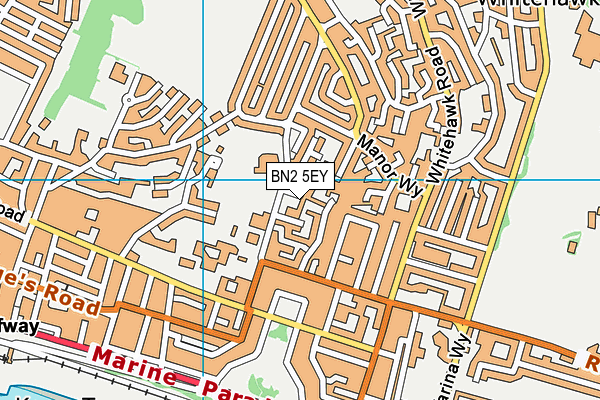 BN2 5EY map - OS VectorMap District (Ordnance Survey)