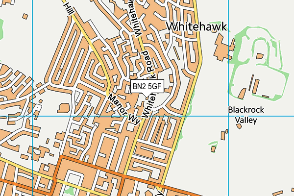 BN2 5GF map - OS VectorMap District (Ordnance Survey)