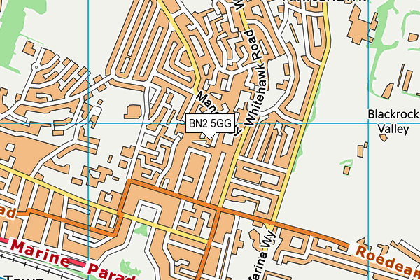BN2 5GG map - OS VectorMap District (Ordnance Survey)