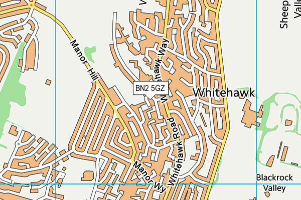 BN2 5GZ map - OS VectorMap District (Ordnance Survey)