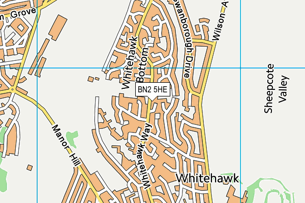 BN2 5HE map - OS VectorMap District (Ordnance Survey)