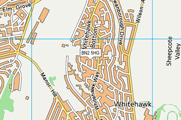 BN2 5HG map - OS VectorMap District (Ordnance Survey)