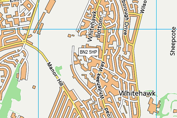 BN2 5HP map - OS VectorMap District (Ordnance Survey)