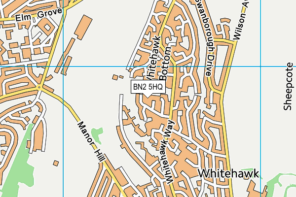 BN2 5HQ map - OS VectorMap District (Ordnance Survey)