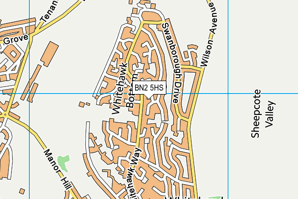 BN2 5HS map - OS VectorMap District (Ordnance Survey)