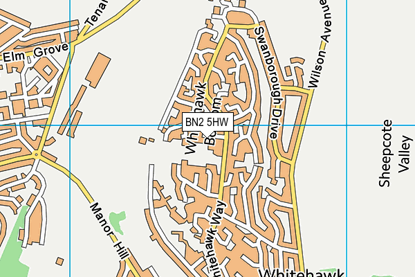 BN2 5HW map - OS VectorMap District (Ordnance Survey)