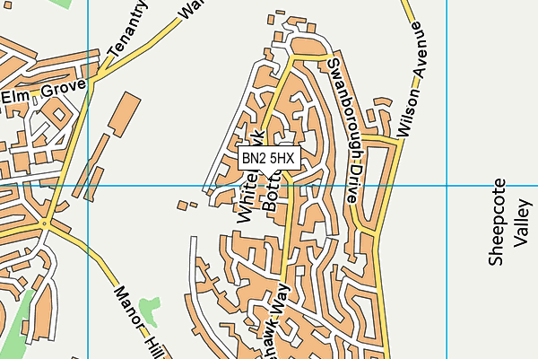 BN2 5HX map - OS VectorMap District (Ordnance Survey)