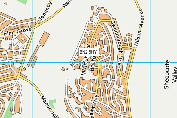 BN2 5HY map - OS VectorMap District (Ordnance Survey)