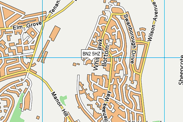 BN2 5HZ map - OS VectorMap District (Ordnance Survey)