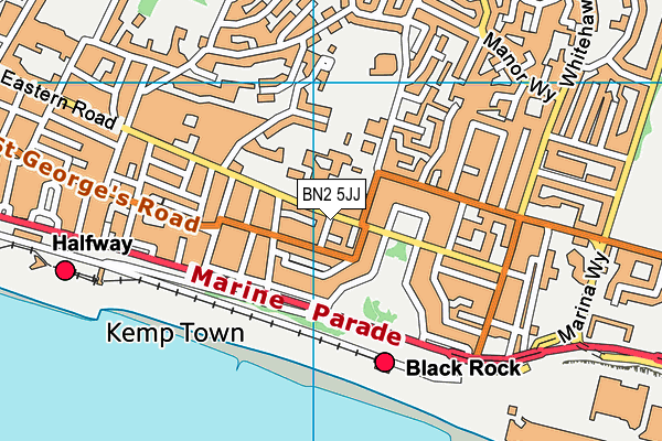 Brighton Swimming Centre map (BN2 5JJ) - OS VectorMap District (Ordnance Survey)