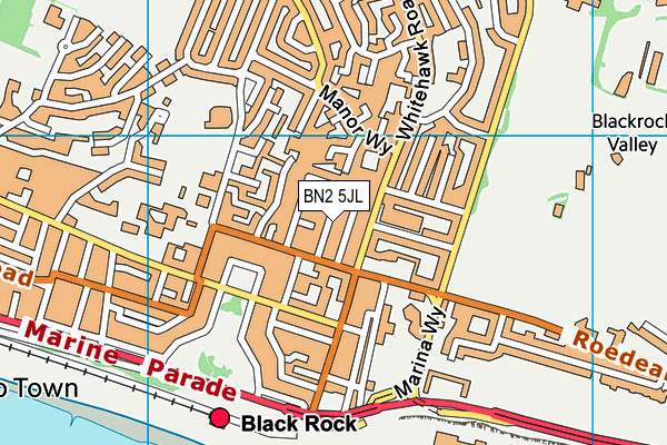 BN2 5JL map - OS VectorMap District (Ordnance Survey)
