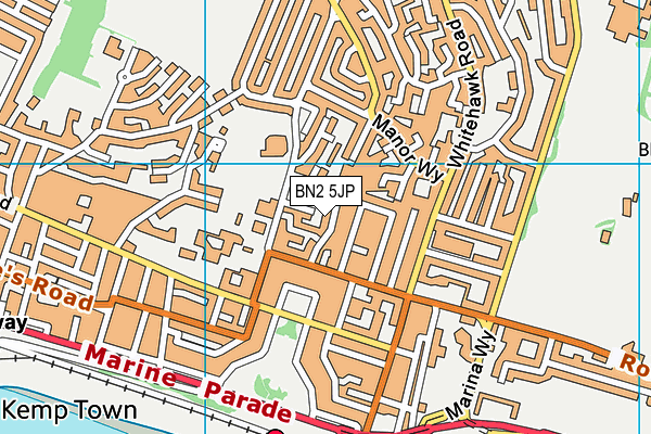 BN2 5JP map - OS VectorMap District (Ordnance Survey)