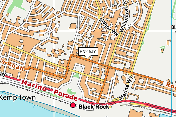 BN2 5JY map - OS VectorMap District (Ordnance Survey)
