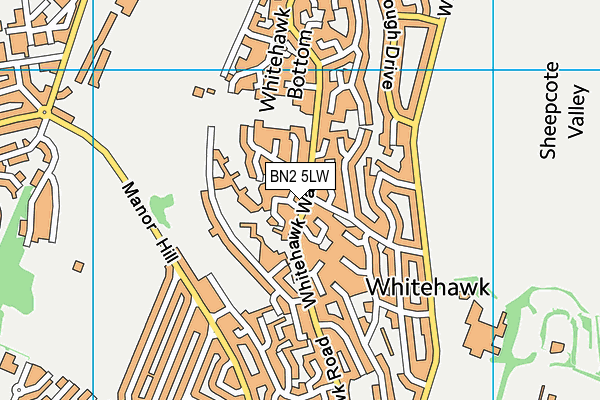 BN2 5LW map - OS VectorMap District (Ordnance Survey)