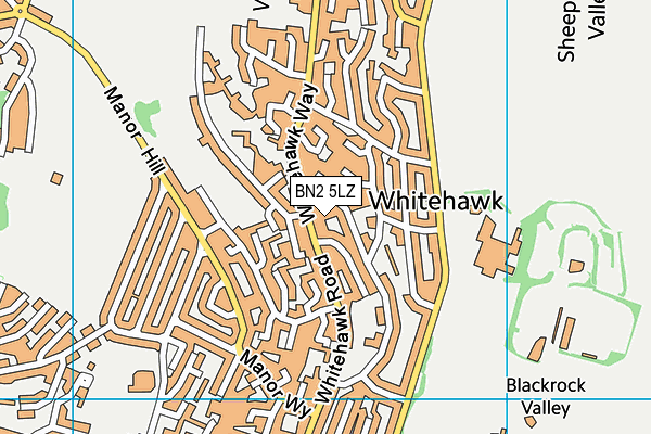 BN2 5LZ map - OS VectorMap District (Ordnance Survey)