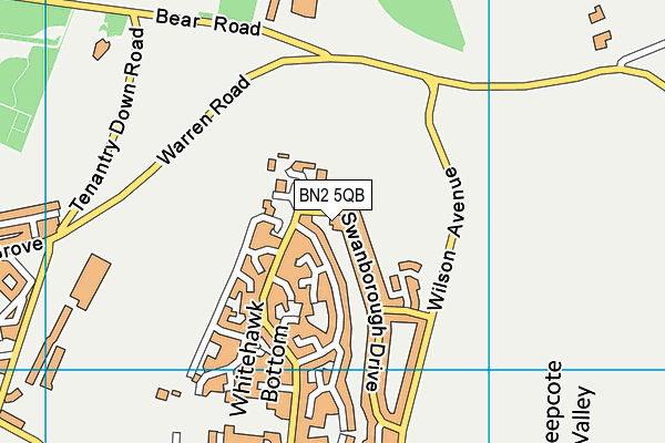 BN2 5QB map - OS VectorMap District (Ordnance Survey)