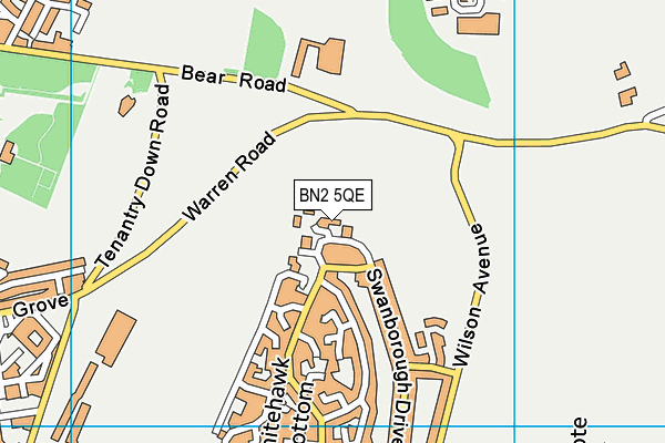 BN2 5QE map - OS VectorMap District (Ordnance Survey)