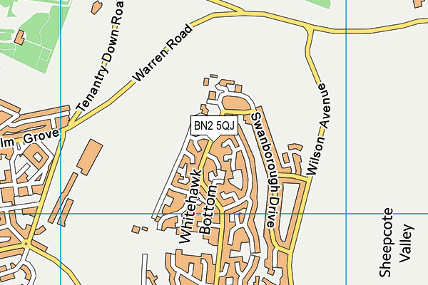 BN2 5QJ map - OS VectorMap District (Ordnance Survey)