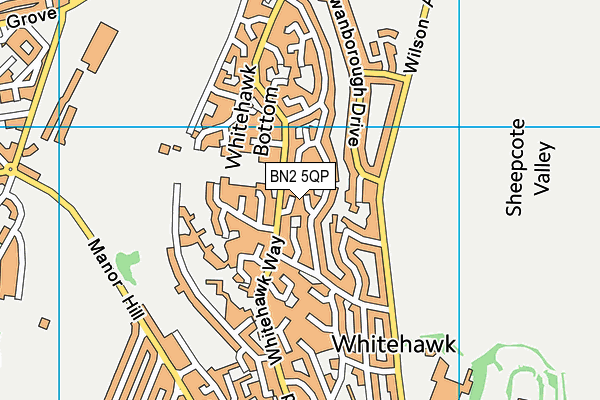 BN2 5QP map - OS VectorMap District (Ordnance Survey)