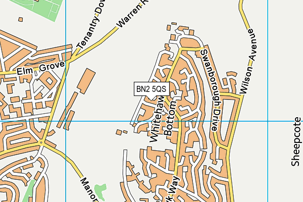 BN2 5QS map - OS VectorMap District (Ordnance Survey)
