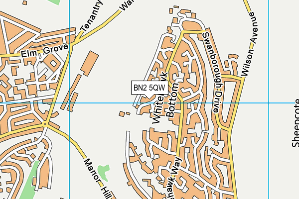 BN2 5QW map - OS VectorMap District (Ordnance Survey)