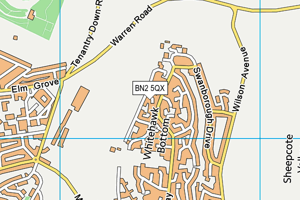 BN2 5QX map - OS VectorMap District (Ordnance Survey)