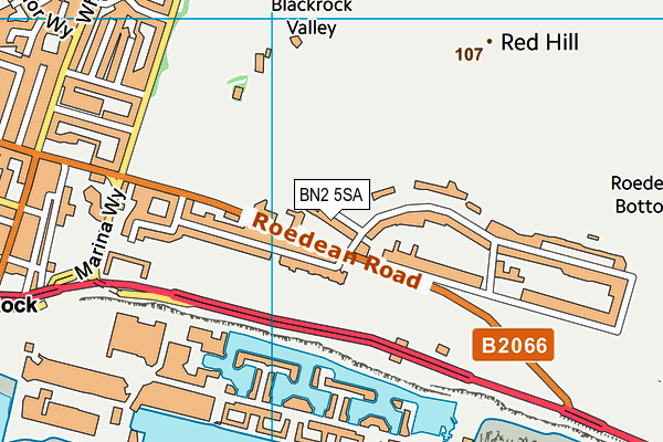 BN2 5SA map - OS VectorMap District (Ordnance Survey)