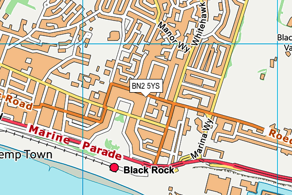 BN2 5YS map - OS VectorMap District (Ordnance Survey)